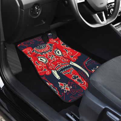 Red Indian Elephant Pattern Car Floor Mats