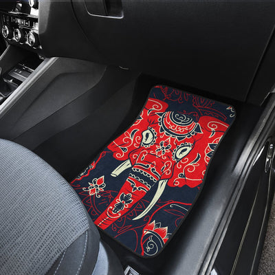 Red Indian Elephant Pattern Car Floor Mats