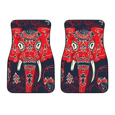 Red Indian Elephant Pattern Car Floor Mats