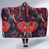 Red Indian Elephant Pattern Hooded Blanket-JORJUNE.COM