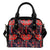 Red Indian Elephant Pattern Leather Shoulder Handbag