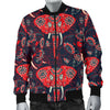 Red Indian Elephant Pattern Men Casual Bomber Jacket