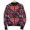 Red Indian Elephant Pattern Men Casual Bomber Jacket