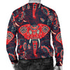 Red Indian Elephant Pattern Men Crewneck Sweatshirt