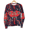 Red Indian Elephant Pattern Men Crewneck Sweatshirt