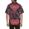 Red Indian Elephant Pattern Men Hawaiian Shirt