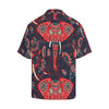 Red Indian Elephant Pattern Men Hawaiian Shirt