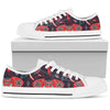 Red Indian Elephant Pattern Men Low Top Shoes