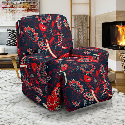 Red Indian Elephant Pattern Recliner Slipcover-JORJUNE.COM