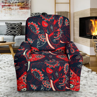 Red Indian Elephant Pattern Recliner Slipcover-JORJUNE.COM