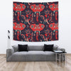 Red Indian Elephant Pattern Tapestry