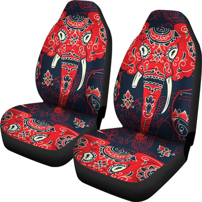 Red Indian Elephant Pattern Universal Fit Car Seat Covers