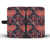 Red Indian Elephant Pattern Wallet Phone Case