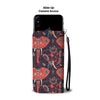 Red Indian Elephant Pattern Wallet Phone Case