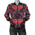 Red Indian Elephant Pattern Women Casual Bomber Jacket