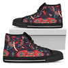 Red Indian Elephant Pattern Women High Top Shoes