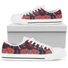 Red Indian Elephant Pattern Women Low Top Shoes