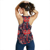 Red Indian Elephant Pattern Women Racerback Tank Top