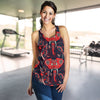 Red Indian Elephant Pattern Women Racerback Tank Top