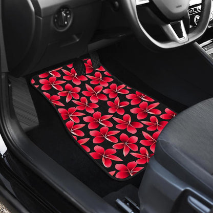 Red Plumeria Pattern Print Design PM025 Car Floor Mats-JORJUNE.COM