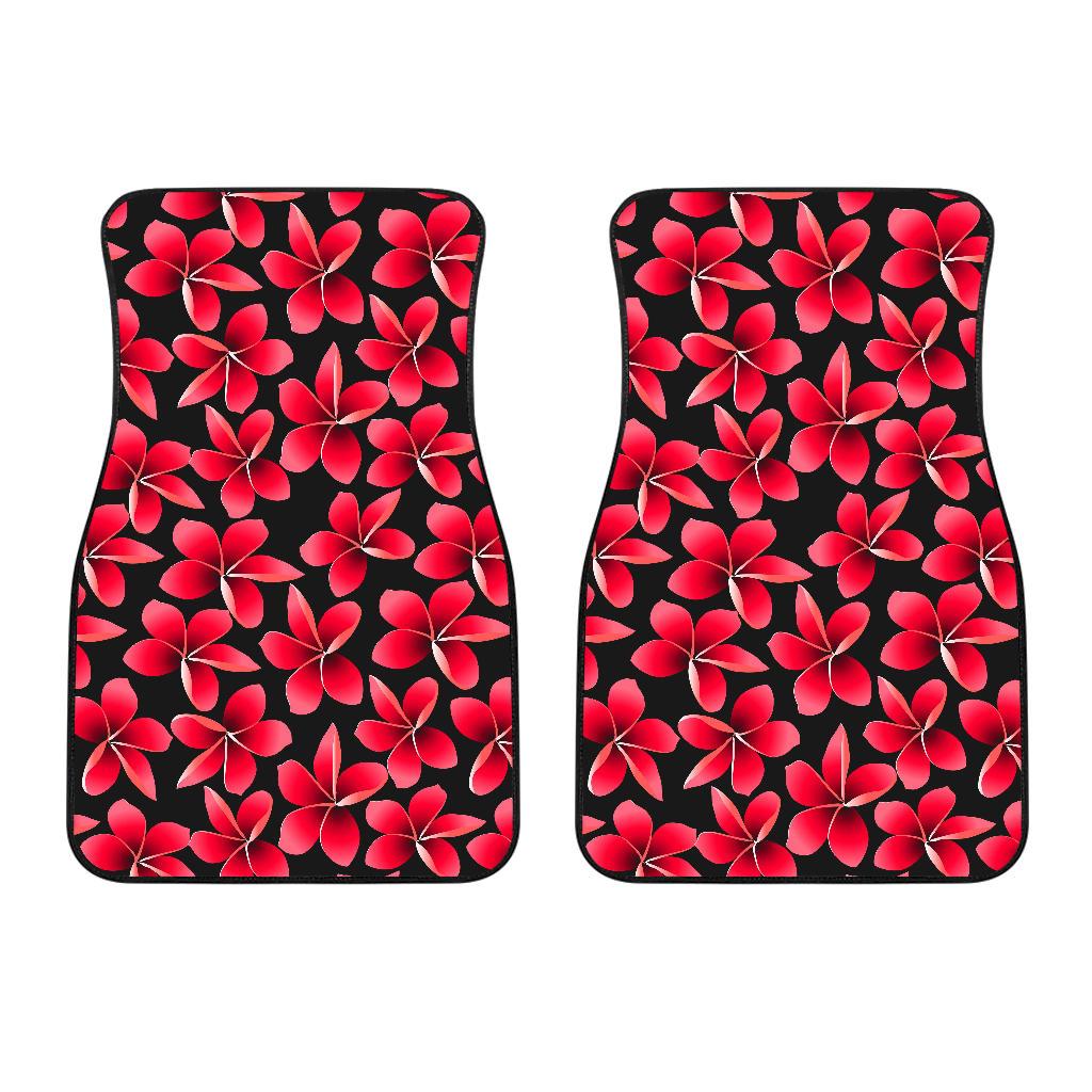 Red Plumeria Pattern Print Design PM025 Car Floor Mats-JORJUNE.COM