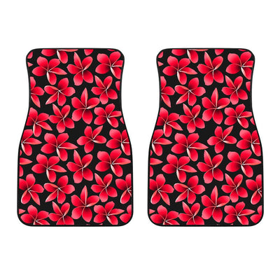 Red Plumeria Pattern Print Design PM025 Car Floor Mats-JORJUNE.COM