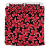 Red Plumeria Pattern Print Design PM025 Duvet Cover Bedding Set-JORJUNE.COM