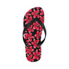 Red Plumeria Pattern Print Design PM025 Flip Flops-JorJune