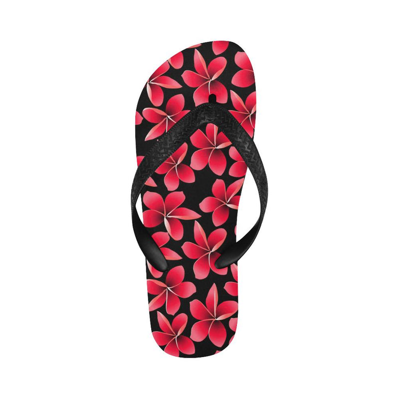 Red Plumeria Pattern Print Design PM025 Flip Flops-JorJune