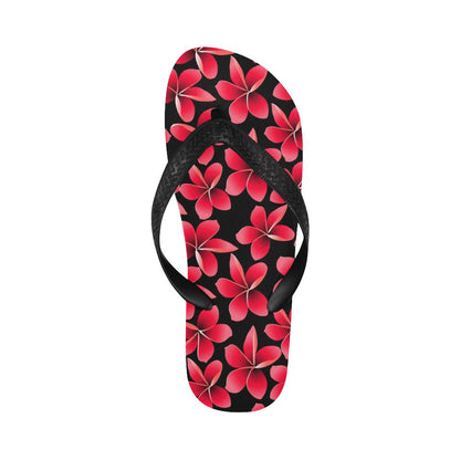 Red Plumeria Pattern Print Design PM025 Flip Flops-JorJune