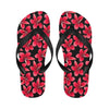 Red Plumeria Pattern Print Design PM025 Flip Flops-JorJune