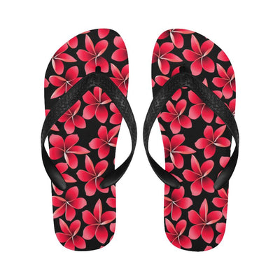 Red Plumeria Pattern Print Design PM025 Flip Flops-JorJune