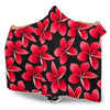 Red Plumeria Pattern Print Design PM025 Hooded Blanket-JORJUNE.COM