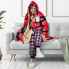 Red Plumeria Pattern Print Design PM025 Hooded Blanket-JORJUNE.COM