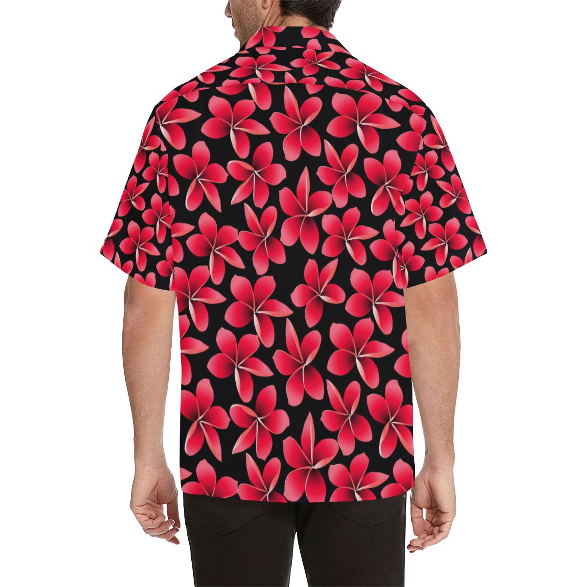 Red Plumeria Pattern Print Design PM025 Men Hawaiian Shirt-JorJune