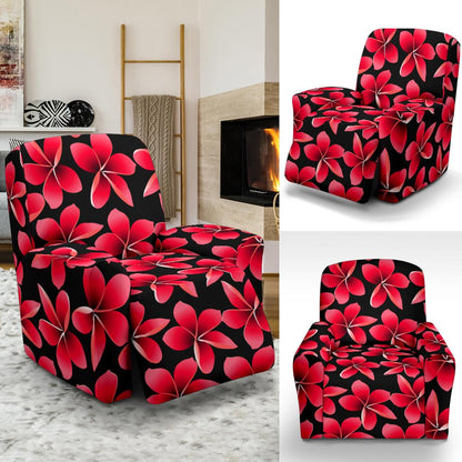 Red Plumeria Pattern Print Design PM025 Recliner Slipcover-JORJUNE.COM