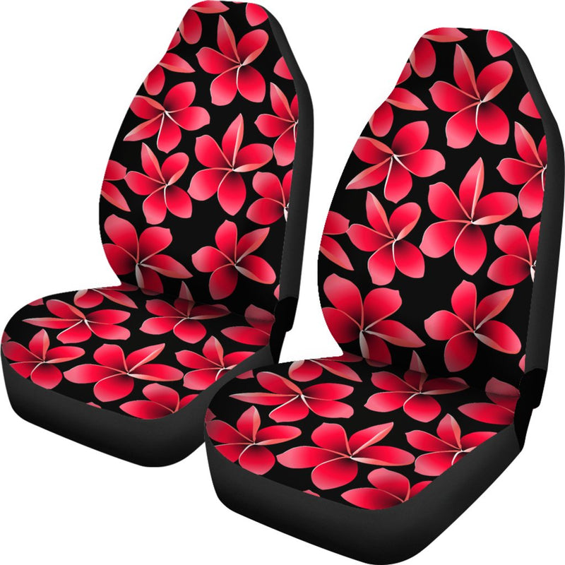 Red Plumeria Pattern Print Design PM025 Universal Fit Car Seat Covers-JorJune