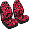 Red Plumeria Pattern Print Design PM025 Universal Fit Car Seat Covers-JorJune