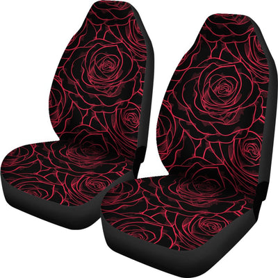 Red Rose Design Print Universal Fit Car Seat Covers