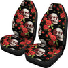 Red Rose Skull Design Print Universal Fit Car Seat Covers