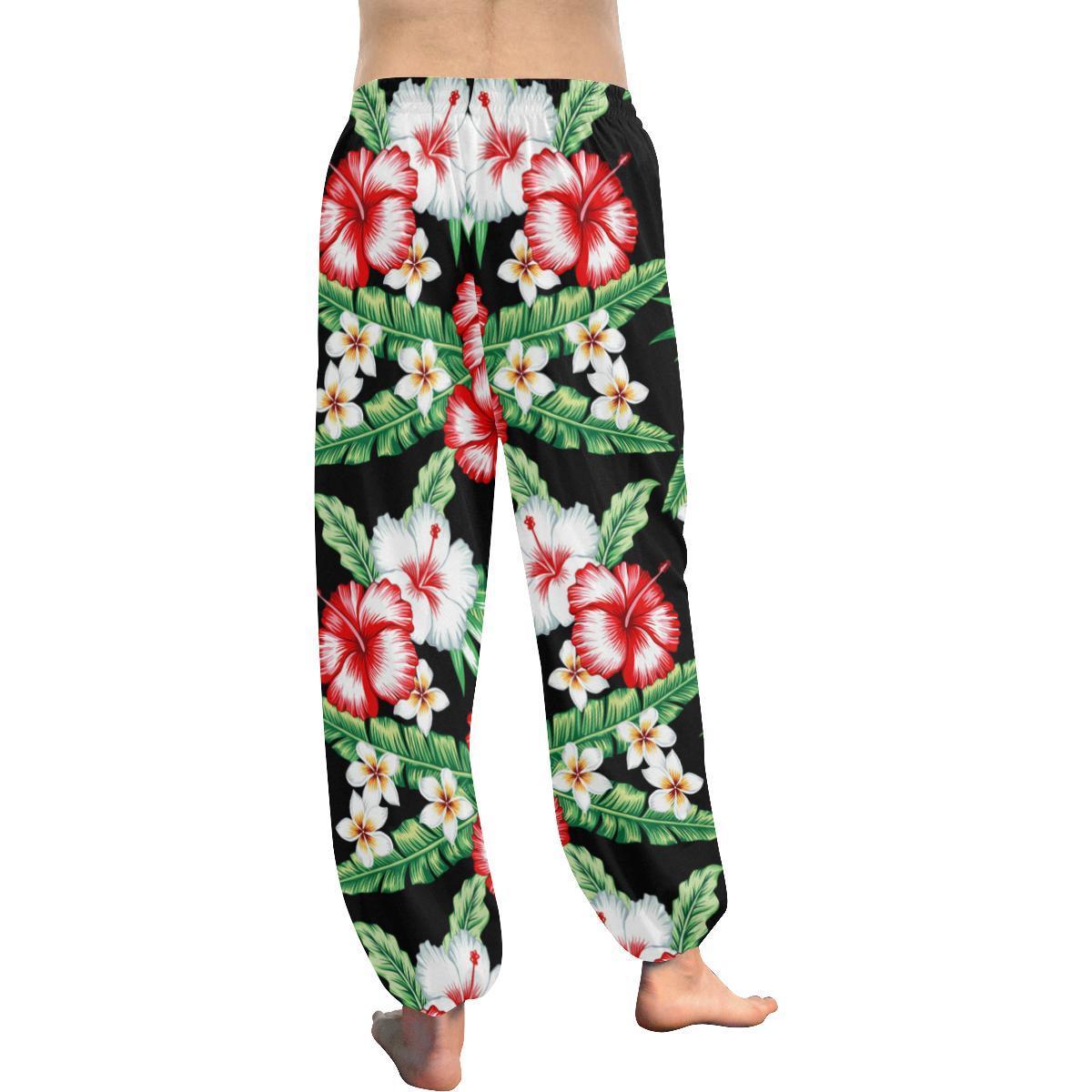 hawaiian flower tropical leaves Harem Pants