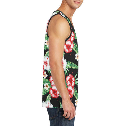 hawaiian flower tropical leaves Men Tank Top