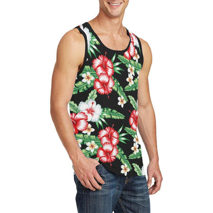 hawaiian flower tropical leaves Men Tank Top