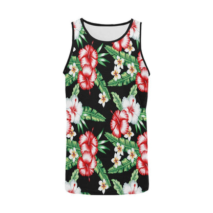 hawaiian flower tropical leaves Men Tank Top