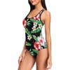 hawaiian flower tropical leaves Women's One Piece Swimsuit (Model S04)