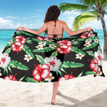 hawaiian flower tropical leaves Beach Sarong Pareo Wrap