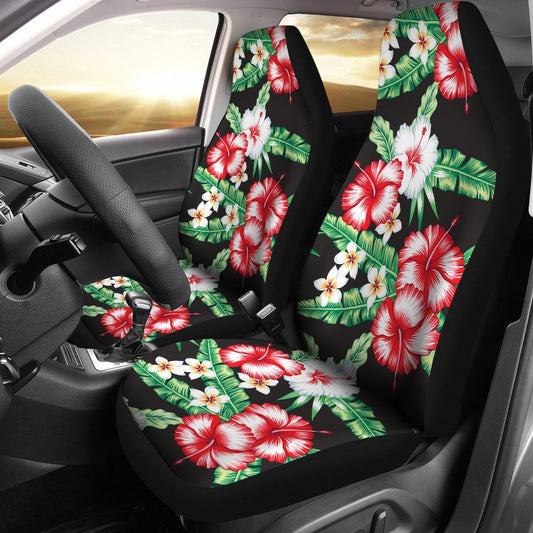 Hawaiian flower tropical leaves Universal Fit Car Seat Covers
