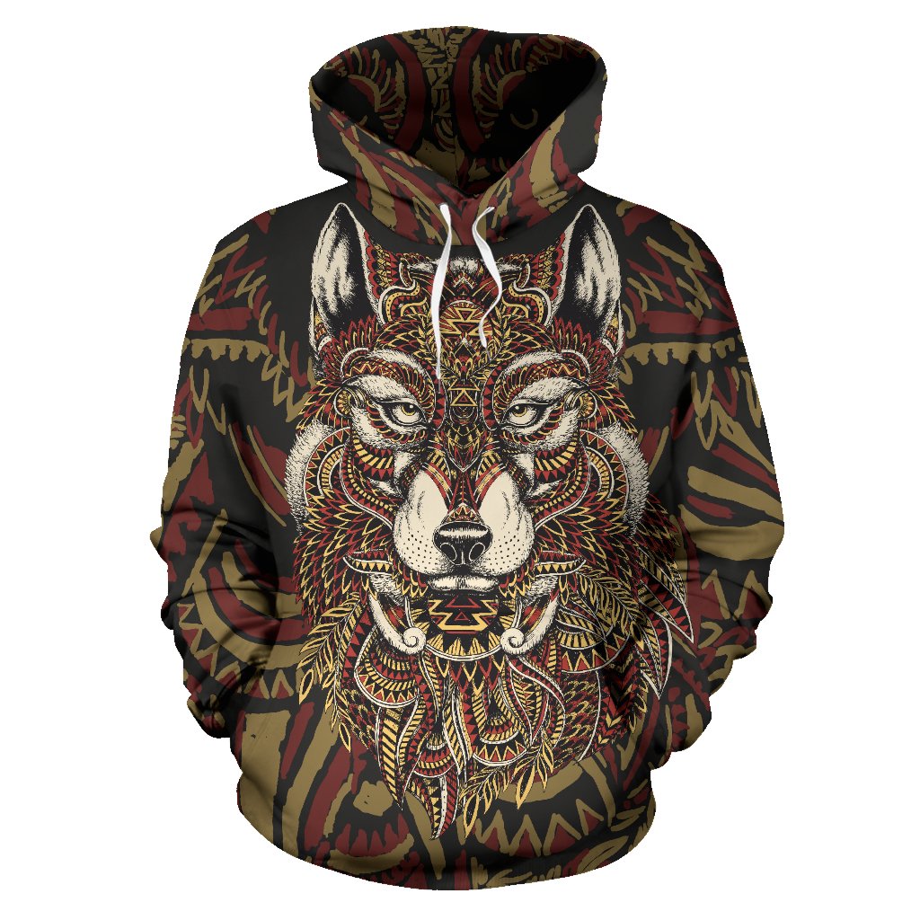 Red Wolf Tribal All Over Print Hoodie
