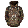 Red Wolf Tribal All Over Zip Up Hoodie