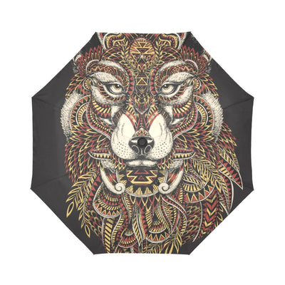 Red Wolf Tribal Automatic Foldable Umbrella